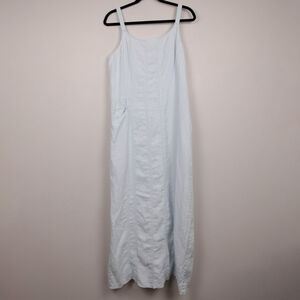 J. Jill light blue linen sleeveless maxi dress-10